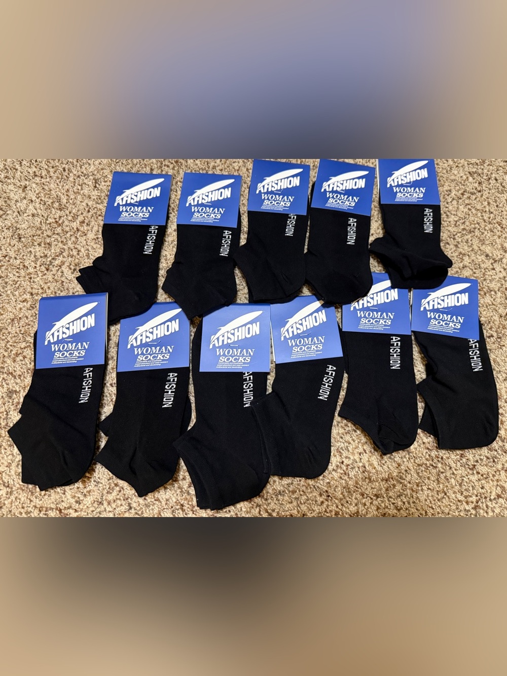 Afishion Black Ankle Antibacterial Deodorizing Breathable Socks (11) Small New